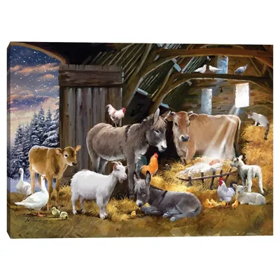 Nativity Scene Christmas Wall Art Print