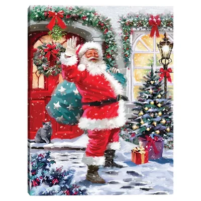 Saint Nick with Presents Christmas Wall Art Print