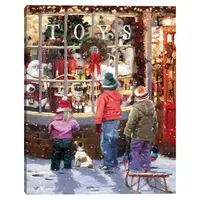 Toy Shop Display Window Christmas Canvas Art Print