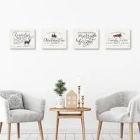 Holiday Cheer Canvas Art Prints, Set of 4