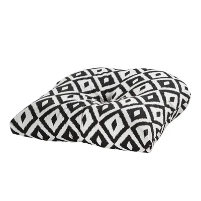 Black and White Geo Outdoor Dining Chair Cushion