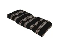 Black and Tan Striped Outdoor Bench Cushion