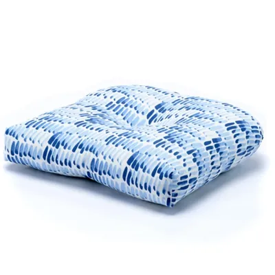 Light Blue Patterned Outdoor Chair Cushion