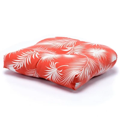 Orange Floral Outdoor Chair Cushion