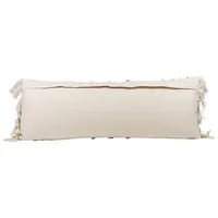 White Hand Woven Pulled Knot Lumbar Pillow