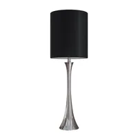 Silver and Black Tapered Table Lamps, Set of 2