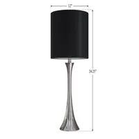 Silver and Black Tapered Table Lamps, Set of 2