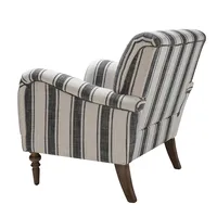 White Carved Slope Stripe Accent Chair