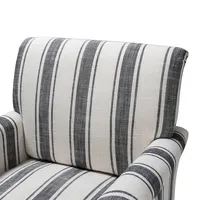 White Carved Slope Stripe Accent Chair