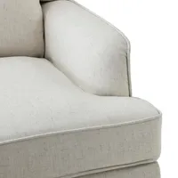 Cream Upholstered Wingback Rocking Chair