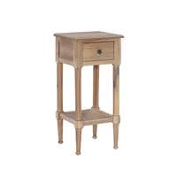 Natural Wood Coastal Compact Accent Table