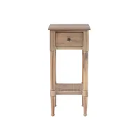 Natural Wood Coastal Compact Accent Table