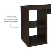 Espresso Cube Storage Wood Desk