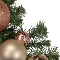 Rose Gold Star Ornaments and Pine Garland