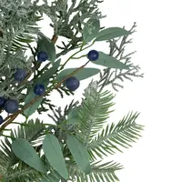 Frosted Foliage and Blueberries Wreath