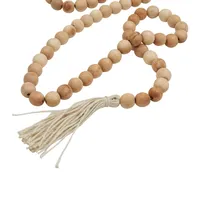 Natural Wood Beaded Tassel Garland