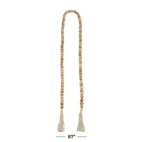 Natural Wood Beaded Tassel Garland