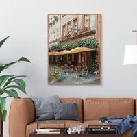 Le Petit Café Framed Canvas Art Print
