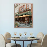 Le Petit Café Framed Canvas Art Print