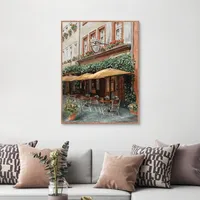 Le Petit Café Framed Canvas Art Print