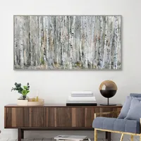 Whispering Birch Framed Canvas Art Print