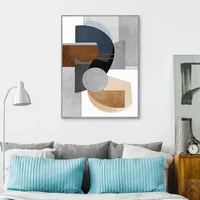 Abstract Organic Shapes Framed Canvas Art Print