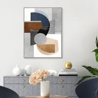 Abstract Organic Shapes Framed Canvas Art Print