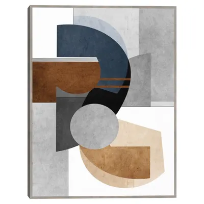 Abstract Organic Shapes Framed Canvas Art Print