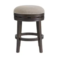 Brown Wood Backless Swivel 2-pc. Counter Stool Set