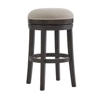 Brown Wood Backless Swivel 2-pc. Bar Stool Set