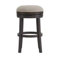 Brown Wood Backless Swivel 2-pc. Bar Stool Set