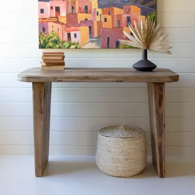 Brown Recycled Wood Console Table
