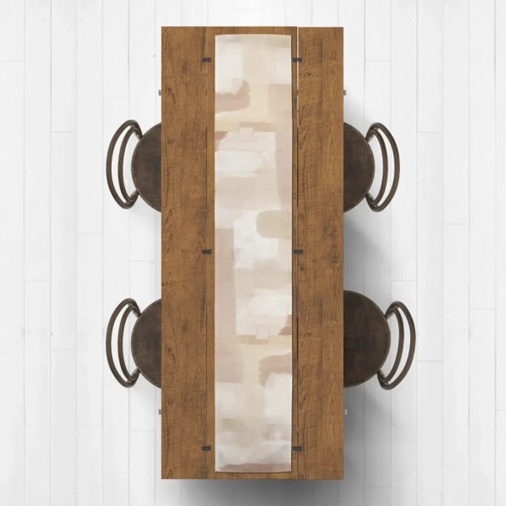 Neutral Abstract Table Runner, 72 in.