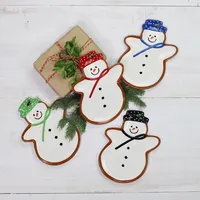 Assorted Snowman Christmas Plates, Set of 4