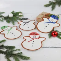 Assorted Snowman Christmas Plates, Set of 4