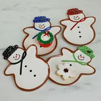 Assorted Snowman Christmas Plates, Set of 4