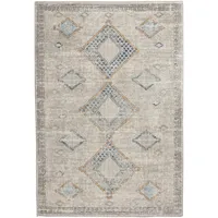 Gray and Blue Diamond Vintage Area Rug, 5x7