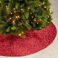Red and Gold Emboidered Tree Skirt