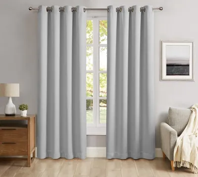 Smoky Gray Blackout Curtain Panel Set