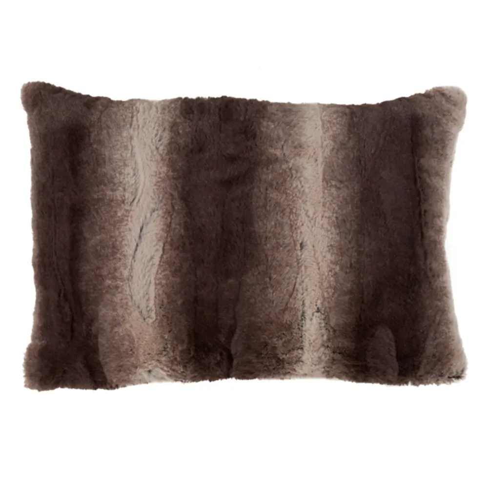 Faux Fur Decorative Lumbar Throw Pillow