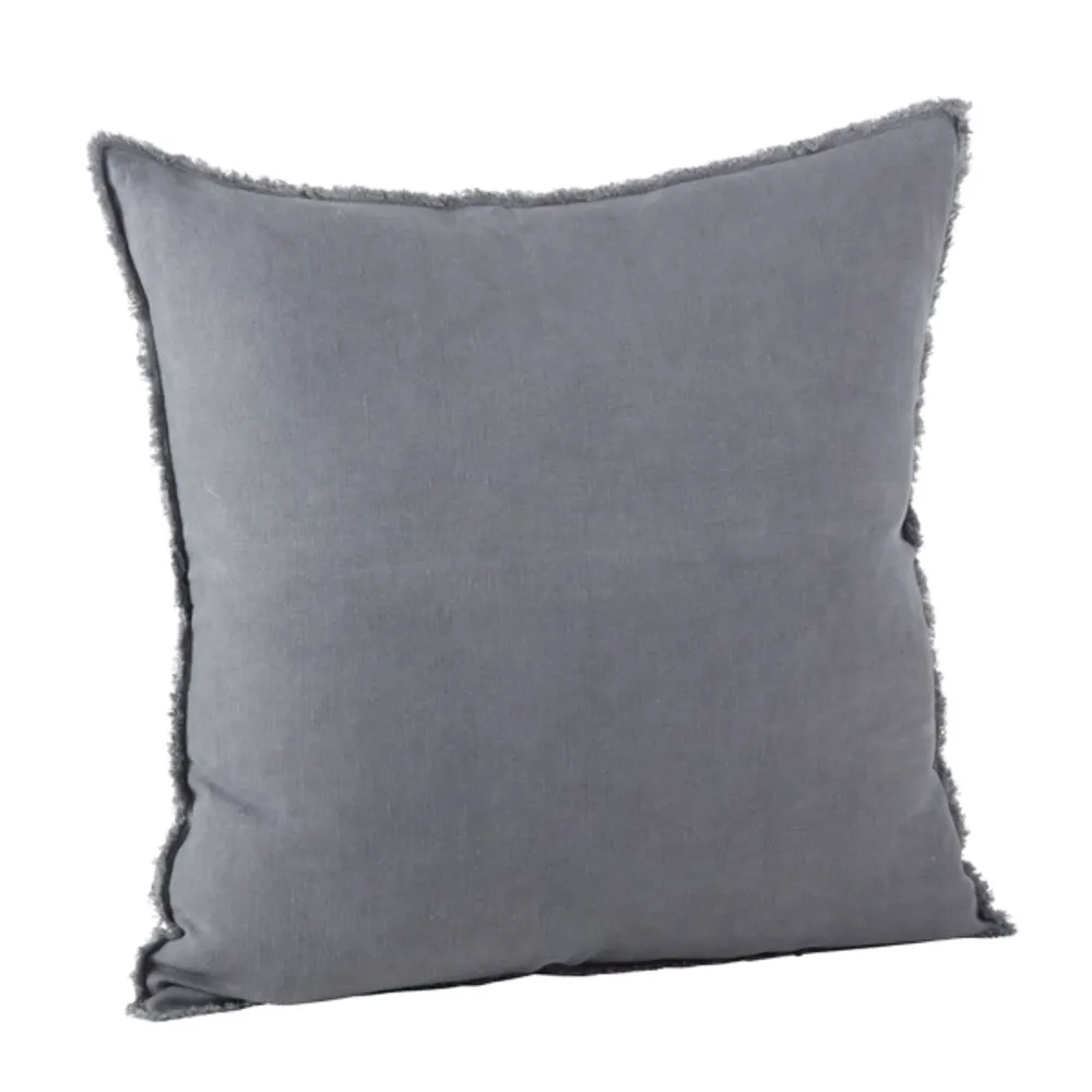 Dark Gray Fringed Edge Pillow