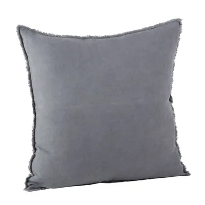 Dark Gray Fringed Edge Pillow