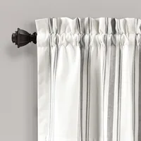 Gray and White Farmhouse Stripe Valance