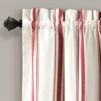 Red and White Farmhouse Stripe Valance