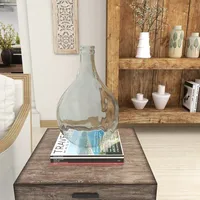 Aqua Teardrop Glass Tabletop Decorative Vase