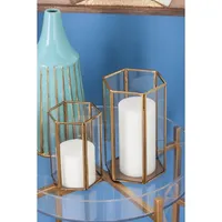 Golden Geometric 3-pc. Decorative Lantern Set