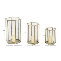 Golden Geometric 3-pc. Decorative Lantern Set