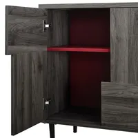 Gray Wood 4-Door Modern Cabinet