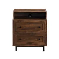 Warm Brown Curved Top Nightstand Table