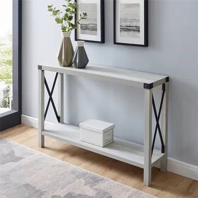 Gray Wood Farmhouse Console Table